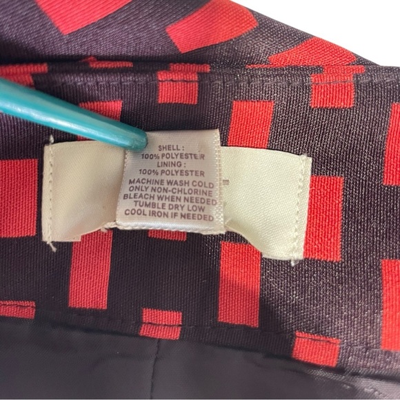 ANN TAYLOR LOFT Red Black Check Pencil Straight Skirt Size 6 - Picture 8 of 9